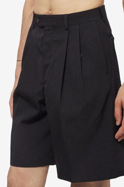 Auralee Gabardine Shorts In Black Wool In Black