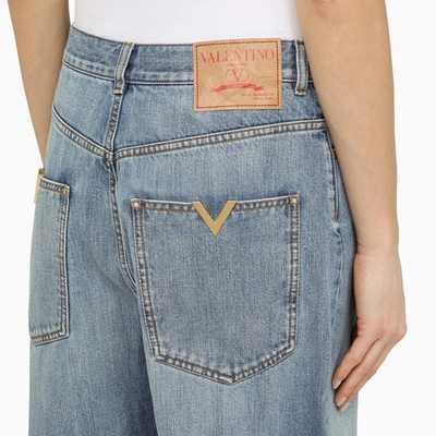 Shop Valentino Loose Blue Washed Denim Jeans Women