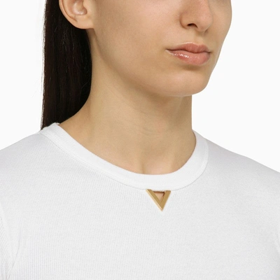 Shop Valentino White Cotton V Gold T-shirt Women