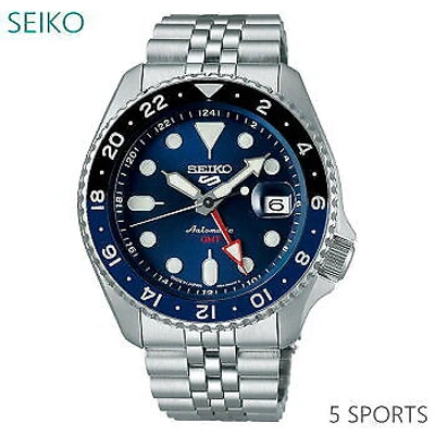 Pre-owned Seiko 5 Sports Skx Sports Style Gmt Sbsc003 Blue Men's Watch In Box