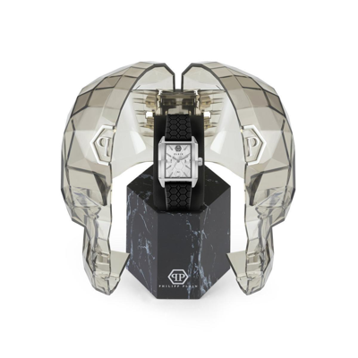 Pre-owned Philipp Plein Women Watch Analog Quartz Offshore Square Pwmaa0122 Silicone