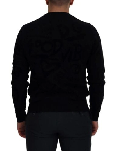 Pre-owned Dolce & Gabbana Dolce&gabbana Men Black Sweatshirt 100% Wool Solid Long Sleeves Casual Pullover
