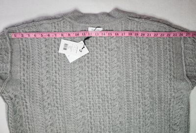 Pre-owned Naadam Sweater Oversized Cardigan Wool Cashmere Gray Cable Knit Size Xl