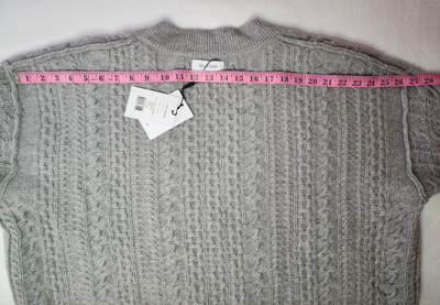Pre-owned Naadam Sweater Oversized Cardigan Wool Cashmere Gray Cable Knit Size Xl