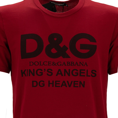 Pre-owned Dolce & Gabbana Cotton T-shirt Shirt Dg King Angel Heaven Logo Red 13422