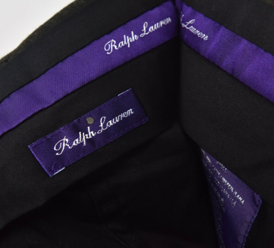 Pre-owned Ralph Lauren Purple Label Ralph Lauren By Purple Label Olive Green Flannel Wool Dress Pants 42 (eu 58)