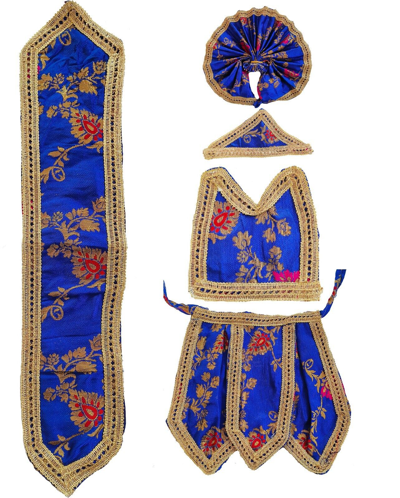 Pre-owned Handmade Radha Krishan Dress Hanuma Dhoti Chunri Chakr Patka Mukut S No 13 14 In Blue