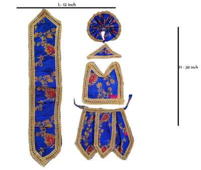 Pre-owned Handmade Radha Krishan Dress Hanuma Dhoti Chunri Chakr Patka Mukut S No 13 14 In Blue