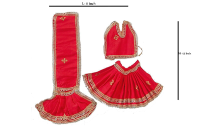 Pre-owned Handmade Radha Krishan Hanuman Ji Green Dress Washable For Daily Use Size No7,8