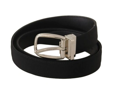 Pre-owned Dolce & Gabbana Dolce&gabbana Men Black Dress Belt Leather Metal Buckle Solid Classic Midi Strap