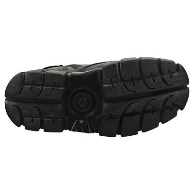 Pre-owned New Rock Rock Combat Vegan Unisex Black Platform Boots - 11 Us