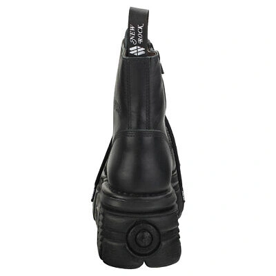 Pre-owned New Rock Rock Combat Boots Unisex Black Platform Boots