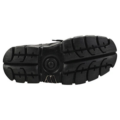 Pre-owned New Rock Rock Combat Boots Unisex Black Platform Boots