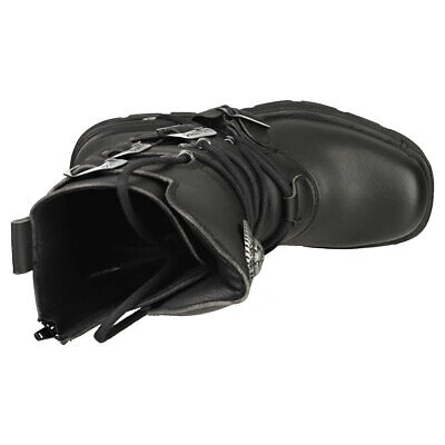 Pre-owned New Rock Rock Metallic Unisex Black Platform Boots - 7 Us