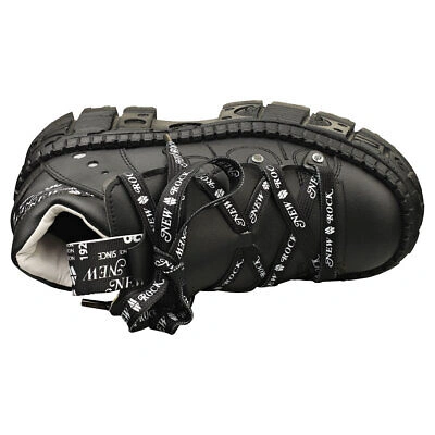 Pre-owned New Rock Rock M-wall106nsport-v3 Vegan Unisex Black Platform Boots
