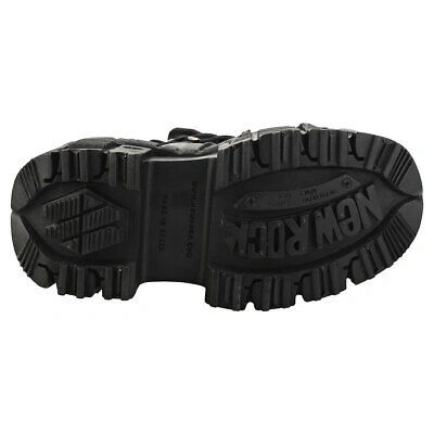 Pre-owned New Rock Rock M-tank106-c2 Unisex Black Platform Shoes - 13 Us