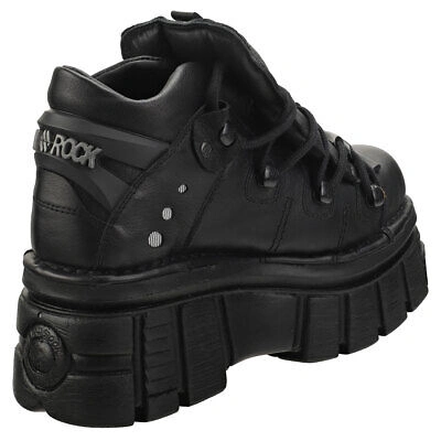 Pre-owned New Rock Rock M106n-s52 Unisex Black Platform Shoes - 6 Us