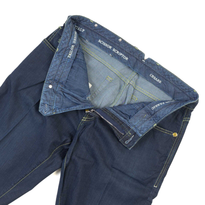 Pre-owned Stefano Ricci 849€ Scissor Scriptor Jeans Us:33 Eu:49 Cesare Cotton Modal Blue Denim Pants