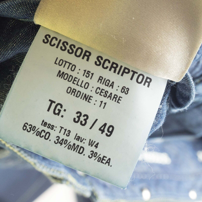 Pre-owned Stefano Ricci 849€ Scissor Scriptor Jeans Us:33 Eu:49 Cesare Cotton Modal Blue Denim Pants