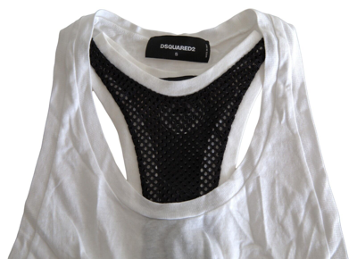 Pre-owned Dsquared2 Top Black White Crewneck Sleeveless Tank T-shirt It40/us6/s 560usd