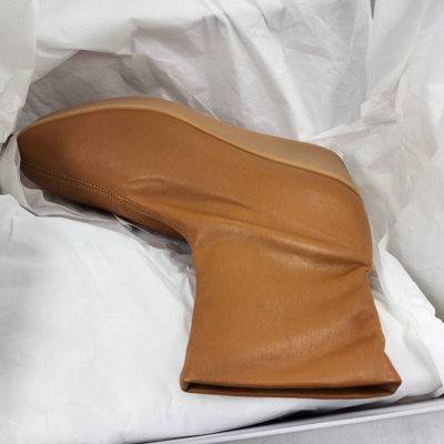 Pre-owned Clergerie Lexa Platform Booties Women's 7.5 Rust Solid Round Toe Pull On