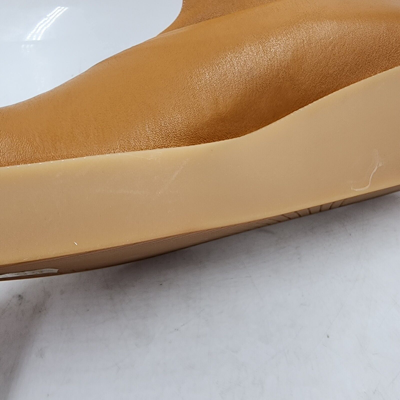 Pre-owned Clergerie Lexa Platform Booties Women's 7.5 Rust Solid Round Toe Pull On