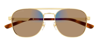 Pre-owned Gucci Gg1290s 001 Gold/transparent Photochromatic Men's Eyeglasses/sunglasses In Clear