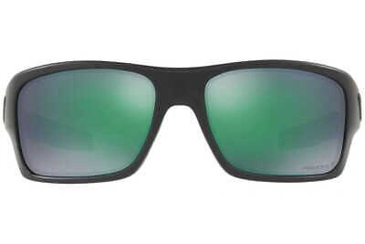Pre-owned Oakley Sunglasses  Turbine Matte Black Prizm Jade Polarized Oo9263-45 In Green