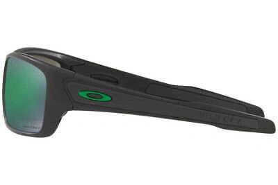 Pre-owned Oakley Sunglasses  Turbine Matte Black Prizm Jade Polarized Oo9263-45 In Green