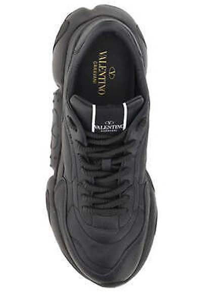 Pre-owned Valentino Garavani Valentino Black Calf Leather Garavani Sneakers In Refer To Description