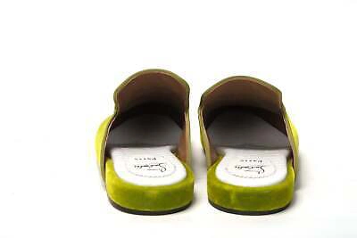 Pre-owned Christian Louboutin Bourgeon Lime Navy Coolito Flat Shoes