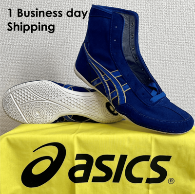 Pre-owned Asics Wrestling Boxing Shoes 1083a001 Ex-eo Twr900 Blue Blue Gold