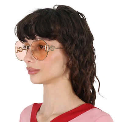 Pre-owned Gucci Pink Round Ladies Sunglasses Gg1206sa 004 63 Gg1206sa 004 63