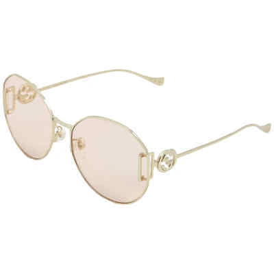 Pre-owned Gucci Pink Round Ladies Sunglasses Gg1206sa 004 63 Gg1206sa 004 63