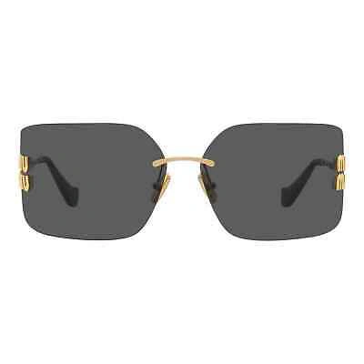 Pre-owned Miu Miu Sunglasses Mu 54ys Gold Dark Grey 5ak5/s0 Women Wrap Logo Authentic In Gray