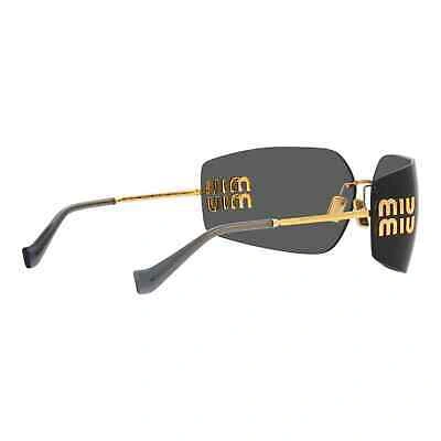 Pre-owned Miu Miu Sunglasses Mu 54ys Gold Dark Grey 5ak5/s0 Women Wrap Logo Authentic In Gray