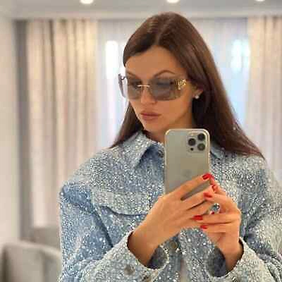 Pre-owned Miu Miu Sunglasses Mu 54ys Gold Dark Grey 5ak5/s0 Women Wrap Logo Authentic In Gray
