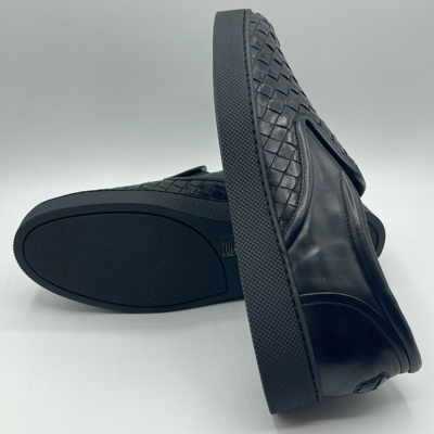 Pre-owned Bottega Veneta $680  Women Black Smooth Leather Sneaker Eu 40 Us 10 370760 1000