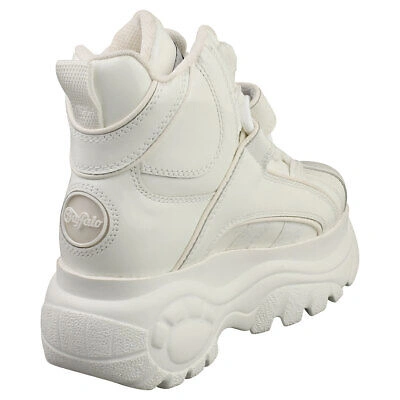 Pre-owned Buffalo Calf Leather Patent Womens White Platform Boots