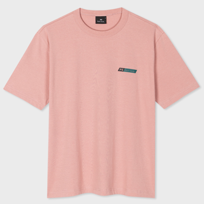 Shop Paul Smith Pink Ps Slant Logo Cotton-blend T-shirt In Pinks