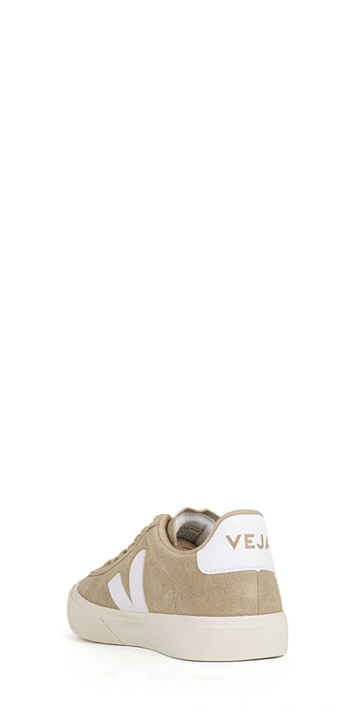 Shop Veja Campo Sneakers Suede Dune White