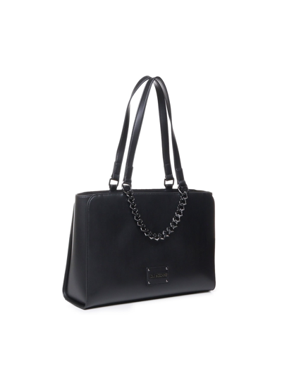 Shop Love Moschino Shoulder Bag With Decorative Chain In Black