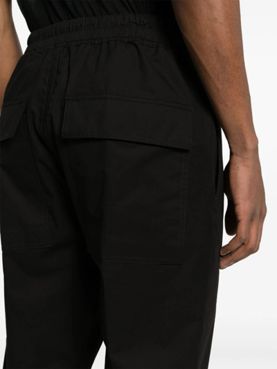 Shop Rick Owens Black Cotton Trousers In Nero