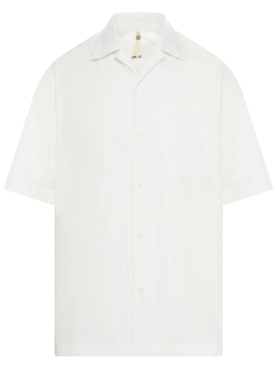Shop Oamc White Cotton Blend Shirt In Bianco