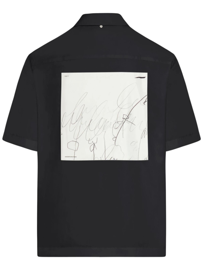 Shop Oamc Black Cotton Blend Shirt In Nero