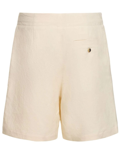 Shop Jw Anderson Off-white Cotton/linen Shorts In Beige