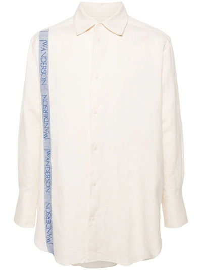 Shop Jw Anderson Off-white Cotton Blend Shirt In Bianco