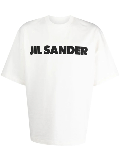 Shop Jil Sander White Cotton T-shirt In Bianco