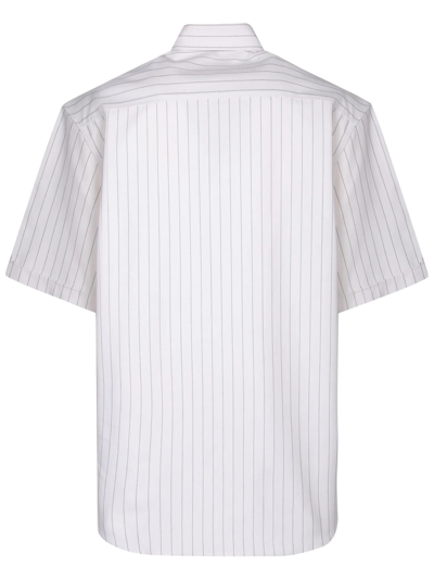 Shop Ami Alexandre Mattiussi White Cotton Striped Shirt In Bianco