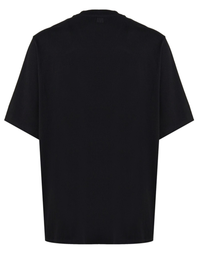 Shop Ami Alexandre Mattiussi Black Cotton T-shirt In Nero